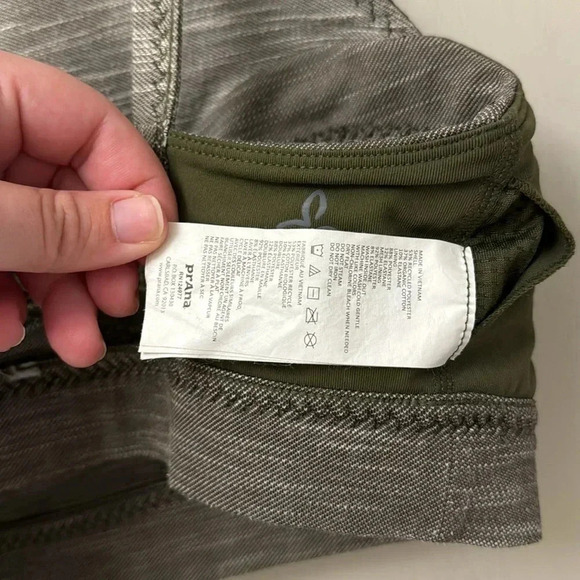 Prana Leily Sports Bra High Neck Caged Strappy Yoga Removable Pads Green - Picture 6 of 6